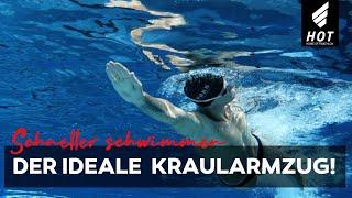 Schneller schwimmen: Der ideale Kraularmzug