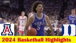 #12 Duke vs #17 Arizona Basketball Game Highlights 11 22 2024