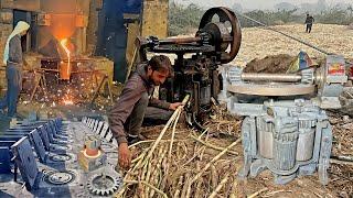 Traditional Jaggery Making Machine | Amazing Process of Building Sugarcane Crushing Machine