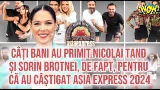 Câți bani au primit Nicolai Tand și Sorin Brotnei, de fapt, pentru că au câștigat Asia Express 2024