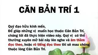 CĂN BẢN TRÍ 1 - Chơn Tín Toàn