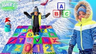 Learn ABC Alphabet and Numbers Playing In The Snow ️️