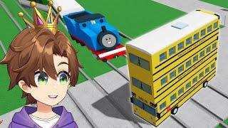I drive a FULL BUS on train tracks in Roblox