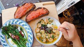 30-Minute POV Meal: Gambas al Ajillo, Pa Amb Tomaquet, and Broccolini with Chorizo