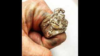 Men's silver designer ring | Mens Mayan Ring | Handcrafted Biker Rocker Jewelry | LUGDUN ARTISANS