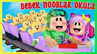 BEBEK NOOBLARI TRENLE OKULA GÖTÜRÜYORUZ  ROBLOX CART RİDE