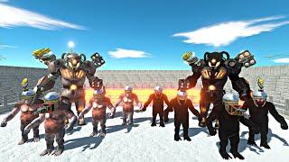 Gun Head Goro Team vs Shadow Itself in Lava Stadium Arena - Animal Revolt Battle Simulator
