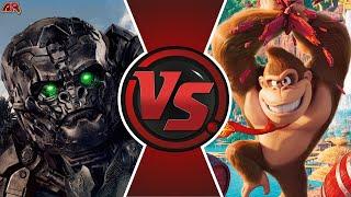 OPTIMUS PRIMAL vs DONKEY KONG! (Transformers Beast Wars vs Super Mario) | Cartoon Fight Club