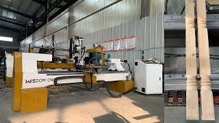 WISDOM CNC Multi-Functional ATC Wood Lathe Machine with Automatic Loading & Pneumatic Tools Changer