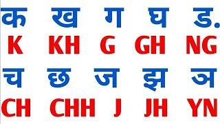 Learn Hindi Alphabets in English l ka kha ga gha in English l hindi varnamala english mein | Abcd