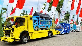 Shaky Truck Convoy Carrying Red and White Flags, Welcoming Indonesia's Independence Day