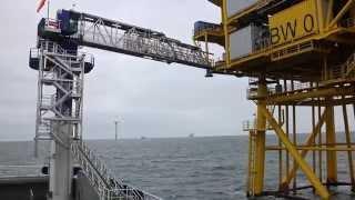 Uptime 23,4m AMC gangway accessing the Trianel Borkum West wind turbines and substation