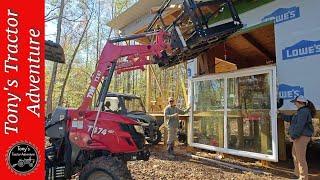 Cabin Build Part 26 - Install Large Sliding Glass Door