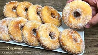 EGGLESS FLUFFY DONUT | NO Milk| NO Butter | LESS Kneading