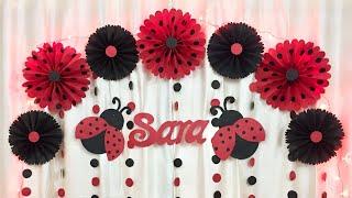 Ladybug Theme Birthday Party Decoration | Very EASY Birthday Party Decoration ideas at home