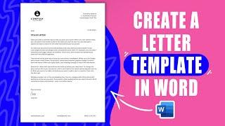 Create a letter template in Word | with logo