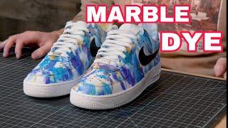 HOW TO MARBLE DYE AF1s (collab with Angelus)