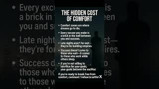 “Your comfort zone is your cage  Every excuse you make is the lock  Break free  Build your legacy.