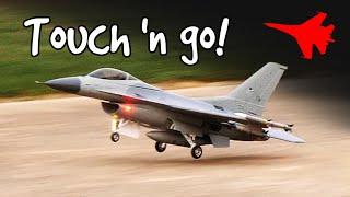 F-16 RC Jet Crazy Aerobatics + Touch  & Go Practice !! ️ FMS 80mm EDF