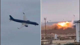 Un avión se estrella en la pista de un aeropuerto de Kazajistán