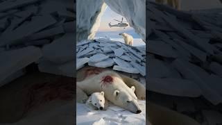 The rescue team arrived promptly and rescued the polar bear buried in a cave covered with snow and