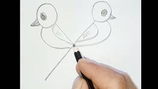 Drawing birds | Drawing for kids | Drawing birds with X | Drawing ideas | Drawing with pencil
