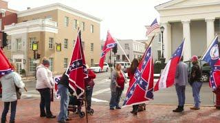 Virginia Flaggers march through downtown Lexington