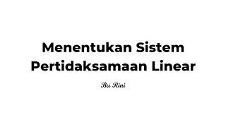 Menentukan Sistem Pertidaksamaan Linier