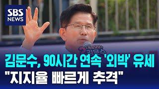 김문수, 90시간 연속 '외박' 유세…"지지율 빠르게 추격" / SBS