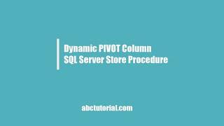 Dynamic Pivot Column Data in SQL Server | Rows convert to column in SQL Server