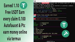 how to earn money flycrypto.tn || termux earn money 2023 || earn usdt without investment