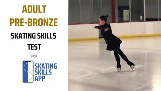 Adult Pre-Bronze Skating Skills Test (formerly the Adult Pre-Bronze Moves in the Field Test)