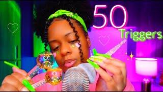 ASMR | 50 Triggers in 50 Minutes...Best Triggers for Tinglessss..