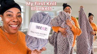 I knit a blanket for the first time - and so can you! [Pro Crocheter Tries Knitting]