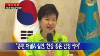 박근혜 대통령 "종편 채널A 실언, 양국 좋은 감정 식어" / YTN