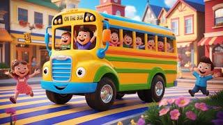 Wheels on the Bus Go Round and Round - Nursery Rhymes for Kids