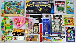 Ultimate Collection of ToysMachine Gun, Talking Cat, Dinosaur Eraser Set, Pistol, Lazer Light, Pen