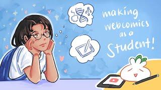 making webcomics as a student | draw with me! 