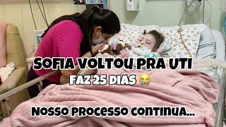 Sofia voltou pra UTI| Já fazem 25 dias | Mostrei a nossa rotina antes da internação