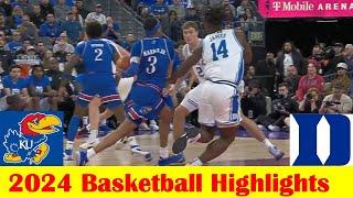 #11 Duke vs #1 Kansas Basketball Game Highlights 11 26 2024