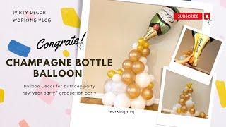 DIY champagne Balloons, New Year Party Balloon Decor Idea  NY, Balloon Garland, Birthday balloon