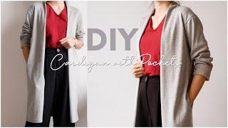 DIY Long Cardigan With Pockets | How To Make a Cardigan from Scratch