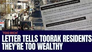 Letter Tells Toorak Residents They're Too Wealthy