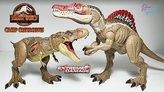 NEW T-REX VS SPINOSAURUS! Jurassic World Camp Cretaceous Extreme Damage T-Rex vs Chompin Spinosaurus