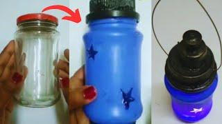 Waste Bottle Decoration Ideas | Empty Glass Bottle Reuse Ideas | Upcycling | Lamp