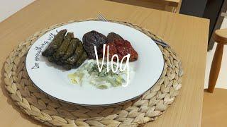 10|Sessiz Vlog| Ekmek üstü kahvaltı, mutfak temizlik rutini, acılı ekşili kuru dolma sarma,keşkül