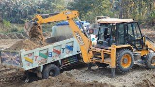 NEW JCB Backhoes Loading Soil in Dump Truck - Dump Truck Carrying Soil - JCB Tractor Video 4