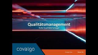 Tutorial: Qualitätsmanagement - Rolle Qualitätsmanager