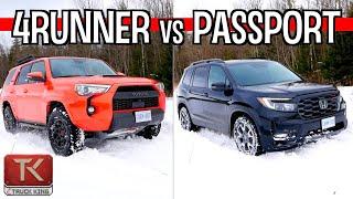 Toyota 4Runner TRD Pro vs Honda Passport Trailsport - Snowy Off-Road Battle + Real-World MPG
