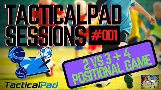 TacticalPad Football Coaching Sessions | 3 vs 3 + 4 Positional Game | #001